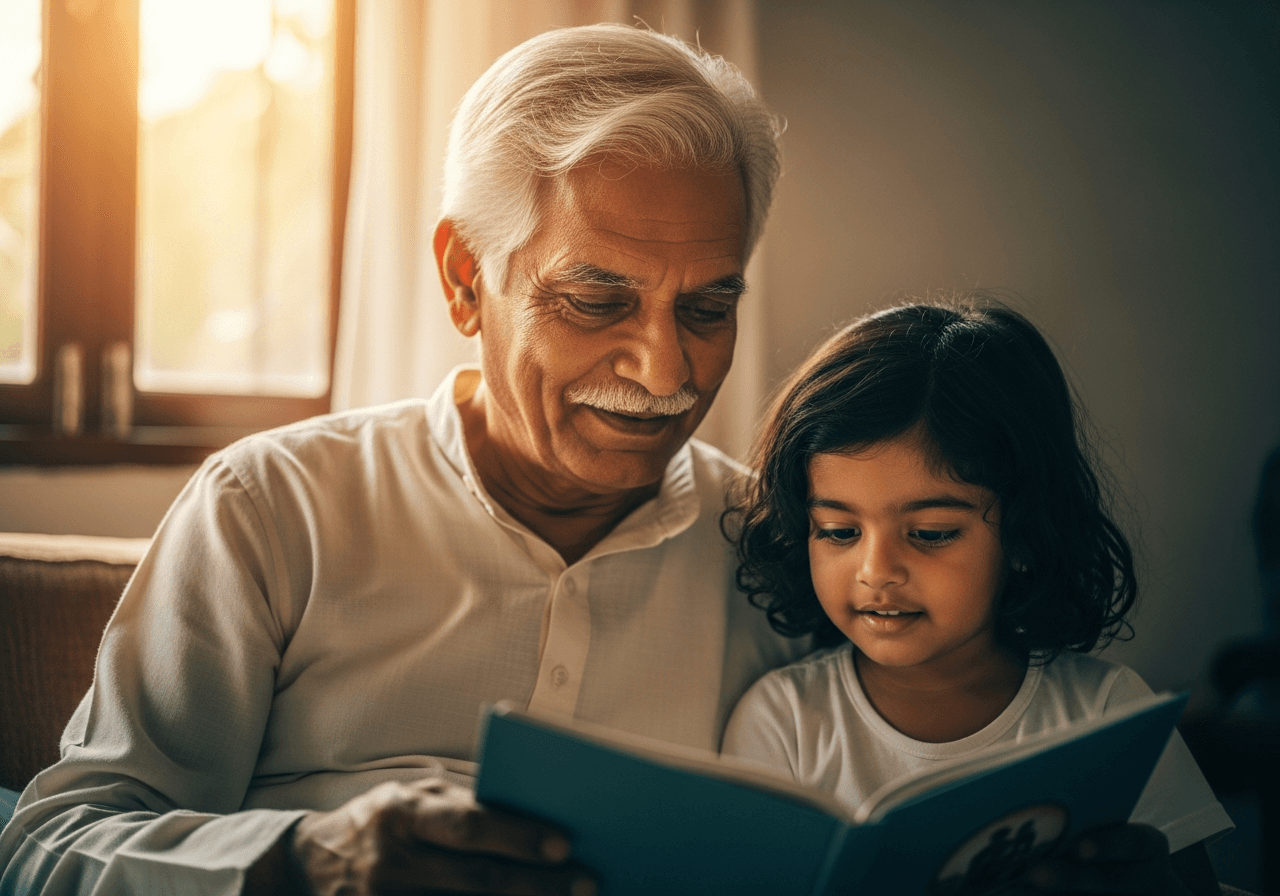 Resident with grandchild